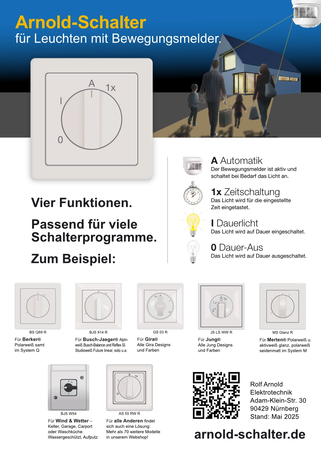 Der Schalter für Leuchten mit Bewegungsmelder
